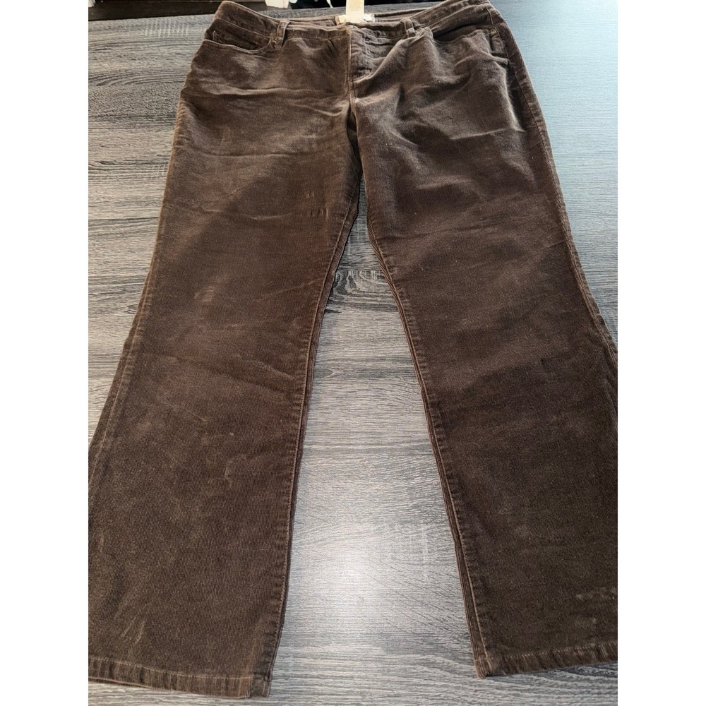 Sonoma Life + Style Corduroy Pants 16 Petite Brown Straight Minimalist‎